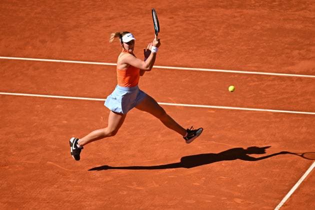 Mutua Madrid Open - Second Round Mirra Andrea (RUS) during hier second round match at the Mutua Madrid Open in Madrid , Spain, on April, 26, 2025. Photo by Corinne Dubreuil ABACAPRESS.COM Madrid Spain  Copyright: xDubreuilxCorinne ABACAx