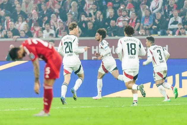 2. Fussball Bundesliga; Fortuna Düsseldorf 1895 - 1. FC Nürnberg; 26.04.2025 Jubel zum 0:1 durch Janis Antiste (1. FC Nürnberg, 28) 2. Fussball Bundesliga, Fortuna Düsseldorf 1895 - 1. FC Nürnberg, Düsseldorf, Merkur Spiel-Arena am 26.04.2025 DFL REGULATIONS PROHIBIT ANY USE OF PHOTOGRAPHS AS IMAGE SEQUENCES AND OR QUASI-VIDEO.
