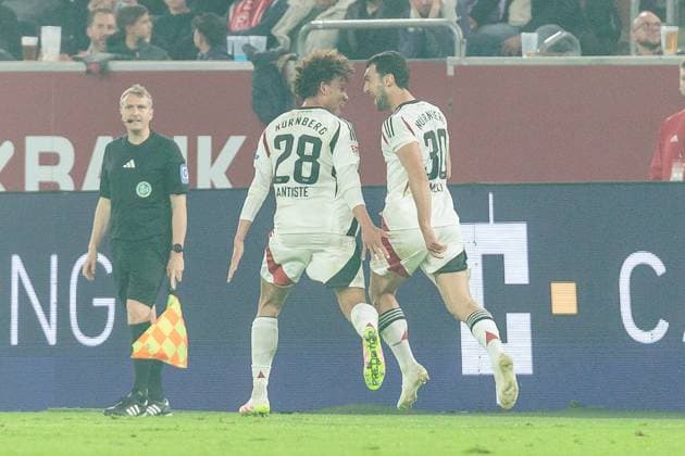 2. Fussball Bundesliga; Fortuna Düsseldorf 1895 - 1. FC Nürnberg; 26.04.2025 Jubel zum 0:2 durch Mahir Emreli (1. FC Nürnberg, 30) 2. Fussball Bundesliga, Fortuna Düsseldorf 1895 - 1. FC Nürnberg, Düsseldorf, Merkur Spiel-Arena am 26.04.2025 DFL REGULATIONS PROHIBIT ANY USE OF PHOTOGRAPHS AS IMAGE SEQUENCES AND OR QUASI-VIDEO.