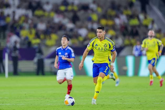 Yokohama F. Marinos vs Al-Nassr - AFC Champions League Elite Quarter Finals JEDDAH, SAUDI ARABIA - April 26: Cristiano Ronaldo of Team Al-Nassr FC runs with the ball during the AFC Champions League Elite Quarter Finals match between Yokohama F. Marinos and Al-Nassr FC at Prince Abdullah Al Faisal Stadium on April 26, 2025 in Jeddah, Saudi Arabia. Jeddah Saudi Arabia Copyright: xAbdullahxAhmedx