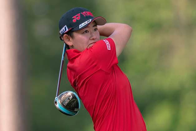 April 26, 2025, The Woodlands, Texas, USA: AKIE IWAI (JPN) tees off on the 2nd hole during the during the third round of the 2025 Chevron Championship at The Club at Carlton Woods in The Woodlands, Texas, on Saturday, April 26, 2025. The Woodlands USA - ZUMAp213 20250426_znp_p213_055 Copyright: xLynnxPenningtonx