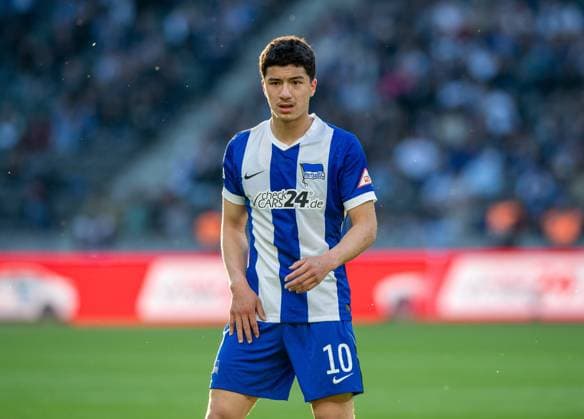 Fussball, Herren, Saison 2024 2025, 2. Bundesliga (31. Spieltag), Hertha BSC - 1. FC Magdeburg, Ibrahim Maza (Hertha BSC), 25.04. 2025, Copyright: xSebastianxRäppold MatthiasxKochx