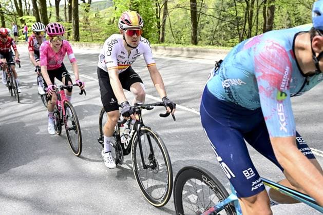 Spanish Alex Aranburu Deva of Cofidis pictured in action during the men elite race of the Liege-Bastogne-Liege one day cycling event, 252km from Liege, over Bastogne to Liege, Sunday 27 April 2025. MAARTENxSTRAETEMANS  x121981324x