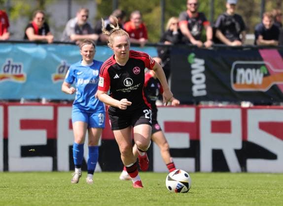 27.04.2025 - Fussball - Saison 2024 2025 - 2. Frauen - Fussball - Bundesliga - 23. Spieltag: 1. FC Nürnberg FCN ( Club Clubfrauen ) - SV Meppen - Sportfoto Zink DaMa - xdaxmax - Madeleine Steck (28, 1. FC Nürnberg FCN )