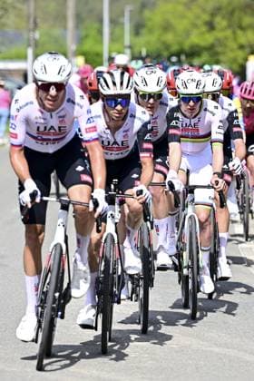 Slovenian Tadej Pogacar of UAE Team Emirates pictured in action during the men elite race of the Liege-Bastogne-Liege one day cycling event, 252km from Liege, over Bastogne to Liege, Sunday 27 April 2025. MAARTENxSTRAETEMANS  x121989100x