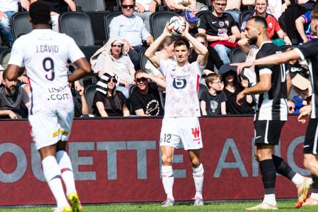 FOOTBALL : SCO Angers vs Lille OSC - Ligue 1 - JournÃ e 31 - 27 04 2025 Thomas Meunier (Lille OSC) AngersFrance  Copyright: xBaptistexAutissierx