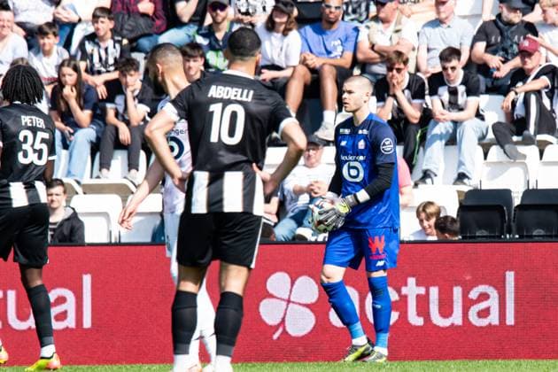 FOOTBALL : SCO Angers vs Lille OSC - Ligue 1 - JournÃ e 31 - 27 04 2025 Lucas Chevalier (Lille OSC) AngersFrance  Copyright: xBaptistexAutissierx
