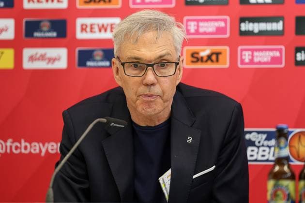 Gordon Herbert (FC Bayern Basketball, Cheftrainer) bei der Pressekonferenz nach dem Spiel, GER, FC Bayern Muenchen vs. SYNTAINICS MBC, Basketball, easycredit Basketball Bundesliga, BBL, 30. Spieltag, Saison 2024 2025, 27.04.2025, GER, FC Bayern Muenchen vs. SYNTAINICS MBC, Basketball, easycredit Basketball Bundesliga, BBL, 30. Spieltag, Saison 2024 2025, 27.04.2025 Muenchen Copyright: xEibner-Pressefoto JennixMaulx EP_JML