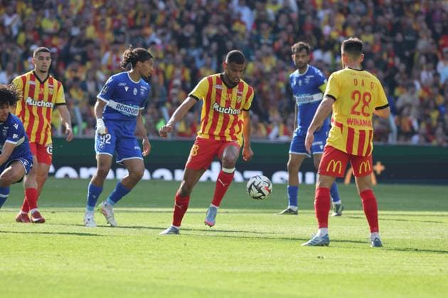 FOOTBALL : RC Lens vs AJ Auxerre - Ligue 1 - 27 04 2025 Andy DIOUF (RC Lens) lors du match RC Lens vs AJ Auxerre, Ligue 1, stade Bollaert-Delelis, le 27 avril 2025 - photo Laurent Sanson PsnewZ  Copyright: xLaurentxSANSONx xPsnewZx