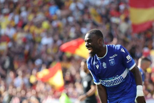 FOOTBALL : RC Lens vs AJ Auxerre - Ligue 1 - 27 04 2025 joie de Lassine SINAYOKO (AJ Auxerre) lors du match RC Lens vs AJ Auxerre, Ligue 1, stade Bollaert-Delelis, le 27 avril 2025 - photo Laurent Sanson PsnewZ  Copyright: xLaurentxSANSONx xPsnewZx