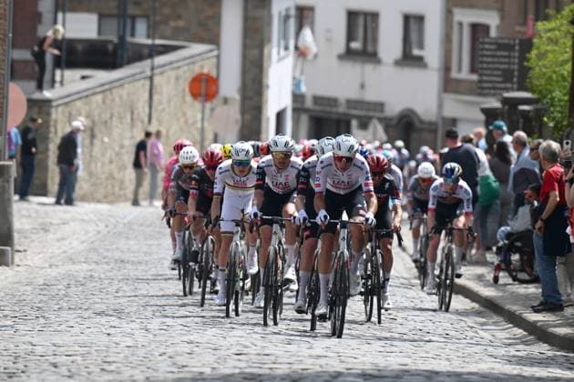 27-04-2025 Liege - Bastogne - Liege; 2025, Uae Team Emirates - Xrg; Novak, Domen; Mcnulty, Brandon; Pogacar, Tadej; Stavelot; 