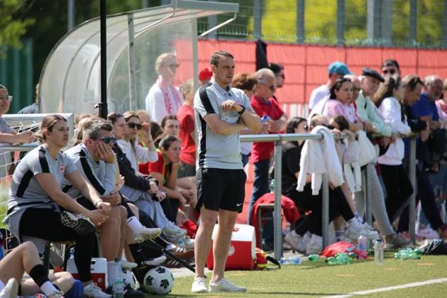 27.04.2025 xmgoodx Offenbach Fussball Regionalliga Süd Saison 2024 2025 Frauen Kickers Offenbach gegen Eintracht Frankfurt U19 Trainer Benjamin Becker Eintracht Frankfurt U19