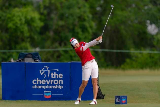 April 27, 2025, The Woodlands, Texas, USA: A LIM KIN (KOR) tees off on the 3rd hole during the final round of the 2025 Chevron Championship at The Club at Carlton Woods in The Woodlands, Texas, on Sunday, April 27, 2025 The Woodlands USA - ZUMAp213 20250427_znp_p213_012 Copyright: xLynnxPenningtonx