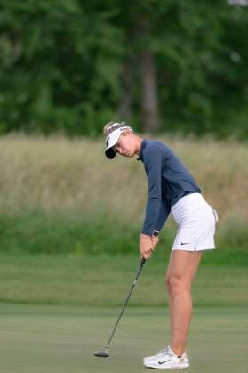 April 27, 2025, The Woodlands, Texas, USA: NELLY KRODA (USA) putts for par on the 2nd hole during the final round of the 2025 Chevron Championship at The Club at Carlton Woods in The Woodlands, Texas, on Sunday, April 27, 2025. The Woodlands USA - ZUMAp213 20250427_znp_p213_014 Copyright: xLynnxPenningtonx