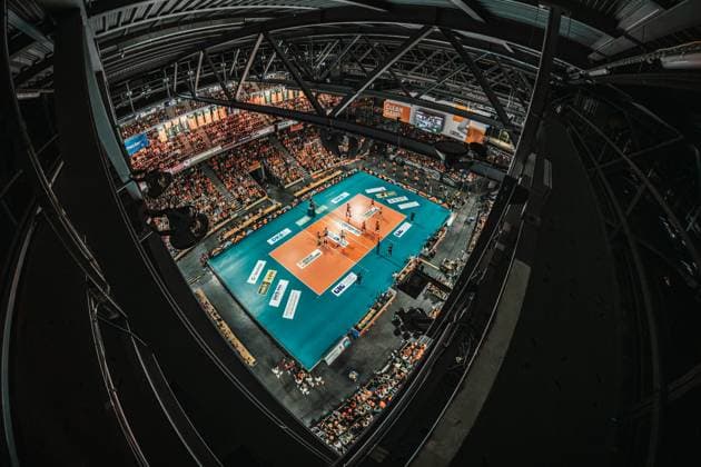 Volleyball Herren Saison 2024 2025 Volleyball Bundesliga Playoff Finale Spiel 1 BR Volleys vs. SVG Lüneburg 27.04.2025 Panorama der Max-Schmeling-Halle Berlin Max-Schmeling-Halle Berlin Deutschland