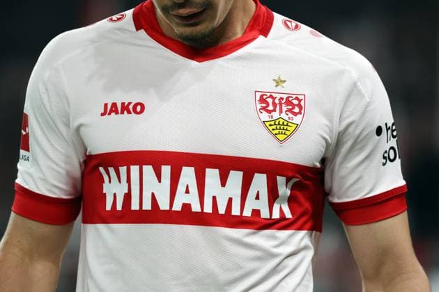 25.04.25 VfB Stuttgart - 1. FC Heidenheim Deutschland, Stuttgart, 25.04.2025, Fussball, Bundesliga, VfB Stuttgart - 1. FC Heidenheim: VfB Stuttgart Feature Logo winamax Sponsor Werbung Trikot JAKO Ausrüster.