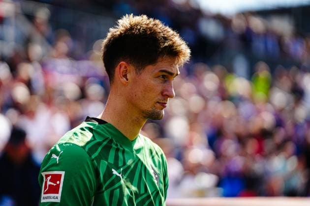 Tomas Cvancara (Borussia Moenchengladbach, 31) GER, Holstein Kiel vs. Borussia Moenchengladbach, Fussball, Bundesliga, Spieltag 31, Saison 2024 2025, 26.04.2025 DFL REGULATIONS PROHIBIT ANY USE OF PHOTOGRAPHS AS IMAGE SEQUENCES AND OR QUASI-VIDEO GER, Holstein Kiel vs. Borussia Moenchengladbach, Fussball, Bundesliga, Spieltag 31, Saison 2024 2025, 26.04.2025 Kiel Copyright: xEibner-Pressefoto MarcelxvonxFehrnx EP_MFN