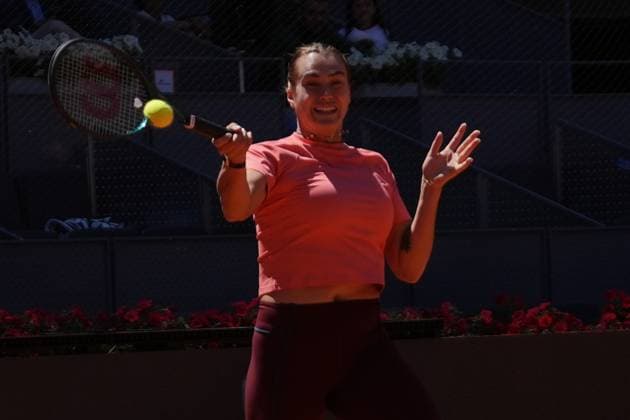 TENNIS - MUTUA MADRID OPEN 2025 Aryna Sabalenka of BiÃ lorussie during the Mutua Madrid Open 2025, ATP, Tennis Herren Masters 1000 and WTA, Tennis Damen 1000, tennis tournament on 28 April 2025 at Caja Magica in Madrid, Spain - Photo Laurent Lairys PNEWZ MadridSpain  Copyright: xLaurentxLairysx
