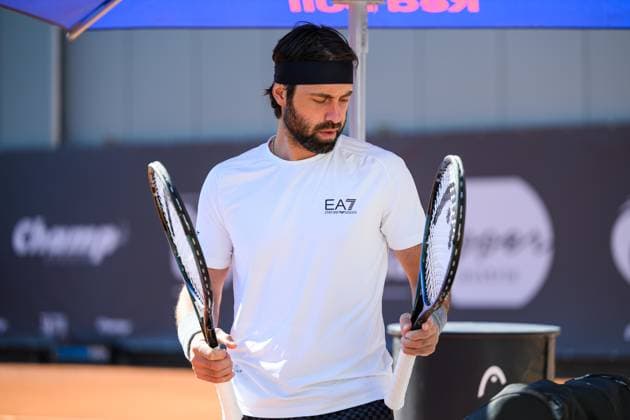 TENNIS - ATP, Tennis Herren DANUBE Upper Austria Open MAUTHAUSEN,AUSTRIA,29.APR.25 - TENNIS - ATP Challenger Tour, DANUBE Upper Austria Open. Image shows Nikoloz Basilashvili (GEO).  GEPAxpictures xChristianxMoser
