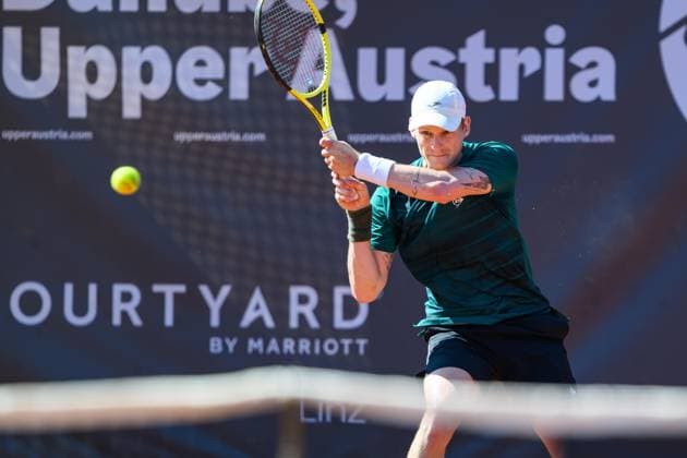 TENNIS - ATP, Tennis Herren DANUBE Upper Austria Open MAUTHAUSEN,AUSTRIA,29.APR.25 - TENNIS - ATP Challenger Tour, DANUBE Upper Austria Open. Image shows David Pichler (AUT).  GEPAxpictures xChristianxMoser