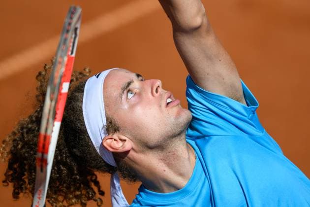 TENNIS - ATP, Tennis Herren DANUBE Upper Austria Open MAUTHAUSEN,AUSTRIA,29.APR.25 - TENNIS - ATP Challenger Tour, DANUBE Upper Austria Open. Image shows Mika Brunold (SUI).  GEPAxpictures xChristianxMoser