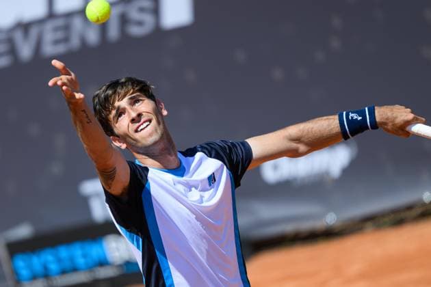 TENNIS - ATP, Tennis Herren DANUBE Upper Austria Open MAUTHAUSEN,AUSTRIA,29.APR.25 - TENNIS - ATP Challenger Tour, DANUBE Upper Austria Open. Image shows Matteo Gigante (ITA).  GEPAxpictures xChristianxMoser