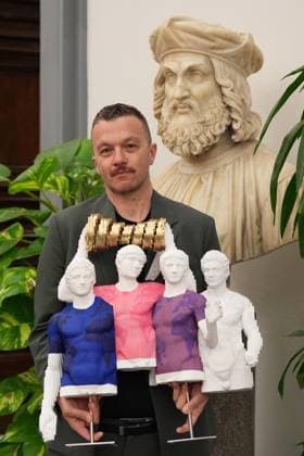 Daniele Fortuna during the Presentation of the Grand Arrival of Giro d Italia 108 in Rome, Italy - Tuesday April 29, 2025 - cycling ( Photo by Alfredo Falcone LaPresse )  Copyright: xAlfredoxFalcone LaPressex
