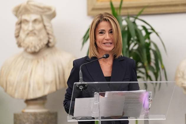 Cristina Fantoni during the Presentation of the Grand Arrival of Giro d Italia 108 in Rome, Italy - Tuesday April 29, 2025 - cycling ( Photo by Alfredo Falcone LaPresse )  Copyright: xAlfredoxFalcone LaPressex