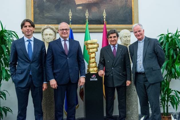 Alessandro Onorato, Roberto Gualtieri, Urbano Cairo, Paul Tighe, Presentazione dell™Arrivo del Giro d™Italia in Campidoglio, Roma, Martedì 29 Aprile, 2025 (foto Valentina Stefanelli LaPresse) Alessandro Onorato, Roberto Gualtieri, Urbano Cairo, Paul Tighe, at the Presentation of the Giro d™Italia Arrival in Campidoglio, Rome, Tuesday 29 April 2025 (photo Valentina Stefanelli LaPresse) Copyright: xValentinaxStefanelli LaPressex