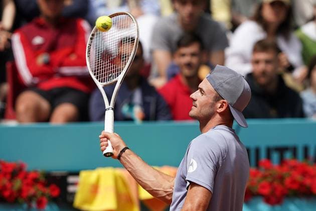 MADRID OPEN TENNIS 2025. ATP, Tennis Herren DE KHACHANOV (ARM) v PAUL (USA). Tommy Paul, USA, during Madrid Open Tennis 2025 match. April 29, 2025.(ALTERPHOTOS Acero) MadridSpain  Copyright: xAcerox