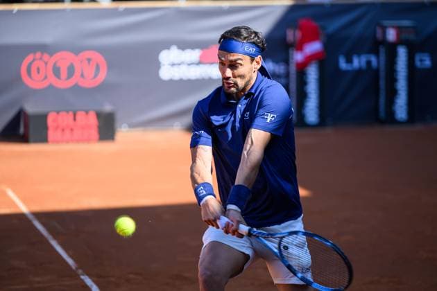 TENNIS - ATP, Tennis Herren DANUBE Upper Austria Open MAUTHAUSEN,AUSTRIA,29.APR.25 - TENNIS - ATP Challenger Tour, DANUBE Upper Austria Open. Image shows Fabio Fognini (ITA).  GEPAxpictures xChristianxMoser