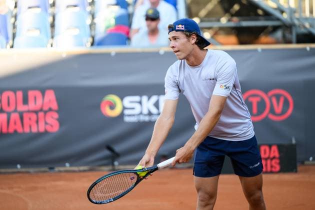 TENNIS - ATP, Tennis Herren DANUBE Upper Austria Open MAUTHAUSEN,AUSTRIA,29.APR.25 - TENNIS - ATP Challenger Tour, DANUBE Upper Austria Open. Image shows Joel Schwaerzler (AUT).  GEPAxpictures xChristianxMoser
