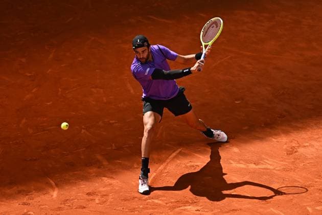 Mutua Madrid Open - Men s Third Round Matteo Berrettini (ITA) during his third round match at the Mutua Madrid Open in Madrid , Spain, on April, 29, 2025. Photo by Corinne Dubreuil ABACAPRESS.COM Madrid Spain  Copyright: xDubreuilxCorinne ABACAx