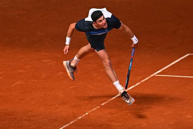Mutua Madrid Open - Men s Third Round Jack Draper (GBR) during his third round match at the Mutua Madrid Open in Madrid , Spain, on April, 29, 2025. Photo by Corinne Dubreuil ABACAPRESS.COM Madrid Spain  Copyright: xDubreuilxCorinne ABACAx