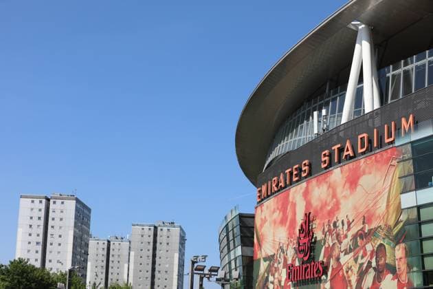 April 29, 2025, London, United Kingdom: View outside the Emirates stadium a few hours before the UEFA 2024 25 Semi-Final first leg game between ARSENAL and PARIS SAINT GERMAIN London United Kingdom - ZUMAc179 20250429_zep_c179_026 Copyright: xMickaelxChavetx