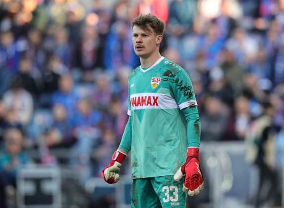 Foto : Torhüter Alexander NÜBEL (Stuttgart) Fussball 1. Bundesliga , 25. Spieltag am Sa. 08.03.2025 Holstein Kiel - VfB Stuttgart 2 - 2