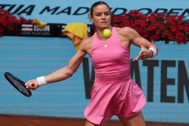 TENNIS - MUTUA MADRID OPEN 2025 Laurent Lairys MAXPPP - Maria Sakkari of Grece during the Mutua Madrid Open 2025, ATP, Tennis Herren Masters 1000 and WTA, Tennis Damen 1000, tennis tournament on 29 April 2025 at Caja Magica in Madrid, Spain - Photo Laurent Lairys MAXPPP Madrid Spain  Copyright: xMAXPPPxLaurentxLairysx LLR202504304899 LLR202504304899