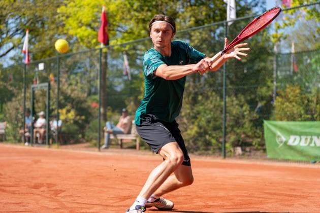 2025-04-29 ITF tournament Oegstgeest OEGSTGEEST, NETHERLANDS - APRIL 29: Brian Bozemoj of The Netherlands during the ITF tournament on April 29, 2025 in Oegstgeest, Netherlands Oegstgeest Oegstgeester Lawn Tennis Club Netherlands Content not available for redistribution in The Netherlands directly or indirectly through any third parties. Copyright: xMarleenxFouchierx