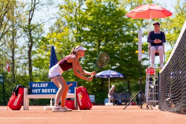 2025-04-29 ITF tournament Oegstgeest OEGSTGEEST, NETHERLANDS - APRIL 29: Joy de Zeeuw of The Netherlands during the ITF tournament on April 29, 2025 in Oegstgeest, Netherlands Oegstgeest Oegstgeester Lawn Tennis Club Netherlands Content not available for redistribution in The Netherlands directly or indirectly through any third parties. Copyright: xMarleenxFouchierx