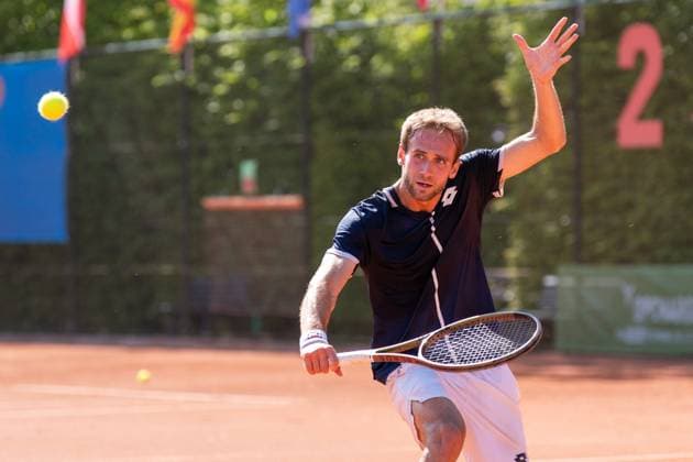 2025-04-29 ITF tournament Oegstgeest OEGSTGEEST, NETHERLANDS - APRIL 29: Luca Castagnola of Italy during the ITF tournament on April 29, 2025 in Oegstgeest, Netherlands Oegstgeest Oegstgeester Lawn Tennis Club Netherlands Content not available for redistribution in The Netherlands directly or indirectly through any third parties. Copyright: xMarleenxFouchierx