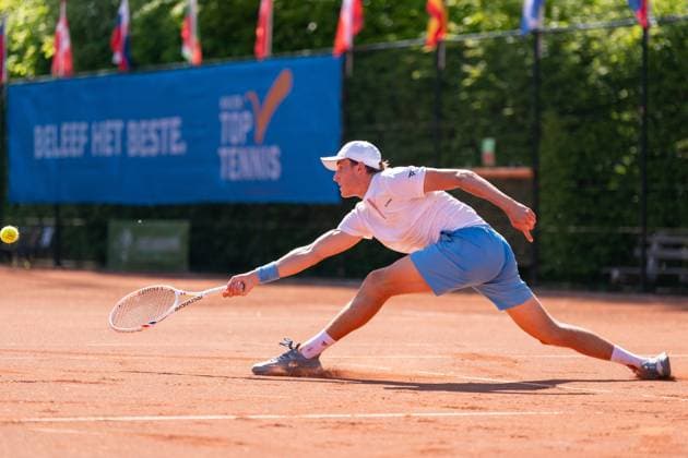 2025-04-29 ITF tournament Oegstgeest OEGSTGEEST, NETHERLANDS - APRIL 29: Emilien Demanet of Belgium during the ITF tournament on April 29, 2025 in Oegstgeest, Netherlands Oegstgeest Oegstgeester Lawn Tennis Club Netherlands Content not available for redistribution in The Netherlands directly or indirectly through any third parties. Copyright: xMarleenxFouchierx