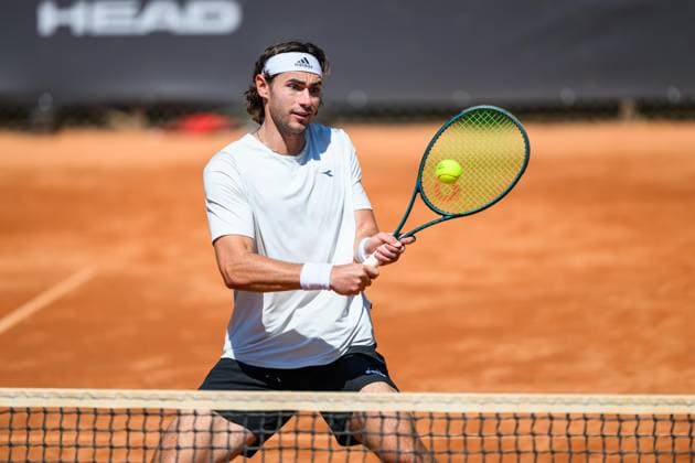 TENNIS - ATP, Tennis Herren DANUBE Upper Austria Open MAUTHAUSEN,AUSTRIA,30.APR.25 - TENNIS - ATP Challenger Tour, DANUBE Upper Austria Open. Image shows Patrik Trhac (USA).  GEPAxpictures xChristianxMoser