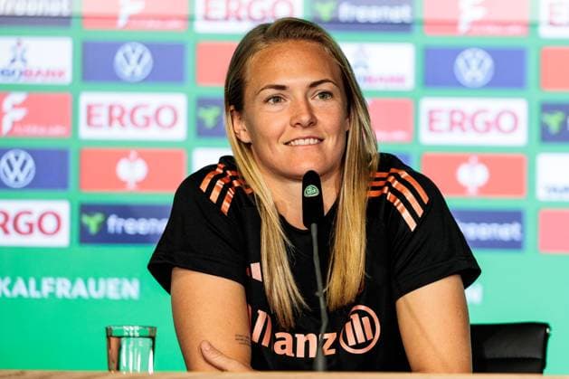 45. DFB-Pokal Finale der Frauen: FC Bayern München - SV Werder Bremen Abschlusspressekonferenz; 30.04.2025 Magdalena Eriksson (FC Bayern München, 5) 45. DFB-Pokal Finale der Frauen: FC Bayern München - SV Werder Bremen Abschlusspressekonferenz; Köln, RheinEnergiestadion, 30.04.2025 Copyright: xBEAUTIFULxSPORTS Wunderlx