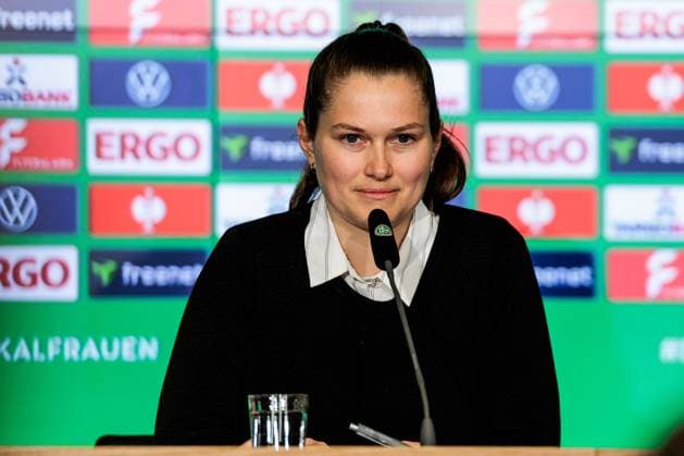 45. DFB-Pokal Finale der Frauen: FC Bayern München - SV Werder Bremen Abschlusspressekonferenz; 30.04.2025 Anne Goßner (Pressesprecherin DFB) 45. DFB-Pokal Finale der Frauen: FC Bayern München - SV Werder Bremen Abschlusspressekonferenz; Köln, RheinEnergiestadion, 30.04.2025 Copyright: xBEAUTIFULxSPORTS Wunderlx