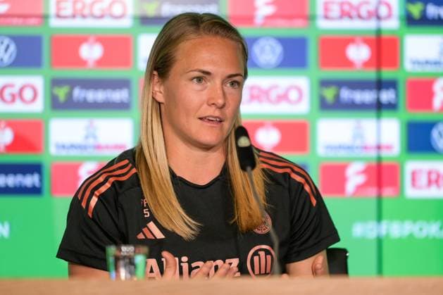 Fußball, DFB Pokal Frauen, 20250430, Pressekonferenz MD-1 FC Bayern München - SV Werder Bremen. Im Bild Magdalena ERIKSSON (Bayern, 5). Köln Rhein-Energie Stadion Nordrhein-Westfalen Deutschland Copyright: Passion2Press MarkusxFischerx
