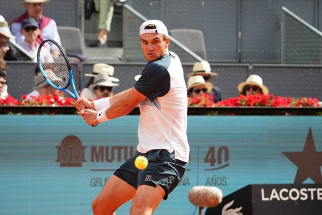 Tennis player Jack Draper vs Tommy Paul during the Madrid 2025 Masters Series in Madrid on 30 April 2025. Cordon Press 