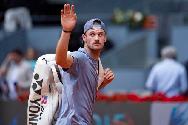 Mutua Madrid Open 2025 Tommy Paul of USA leaves the field after been defeated in his Men s Singles Round of 16 match against Jack Draper of Great Britain during the Mutua Madrid Open 2025 tournament celebrated at La Caja Magica on April 30, 2025 in Madrid, Spain. Madrid La Caja Magica Madrid Spain Copyright: xAlbertoxGardinx AGardin_20250430_Mutua_Madrid_Open_0740