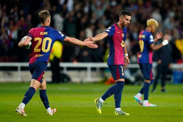 ESP: FC Barcelona, Barca Inter de Milan. UEFA Champions League match. Semi-Finals, firs leg Ferran Torres of FC Barcelona celebrates the 2-2 during the UEFA Champions League match, Semi-Finals, firs leg, between FC Barcelona and Inter de Milan played at Lluis Companys Stadium on April 30 2025 in Barcelona Spain. kpng Copyright: xSergioxRuizx xImagox PS_240430_BAR_INT_026