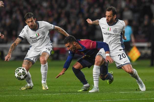 UEFA Champions League semifinal first leg FC Barcelona, Barca vs Inter at Montjuic Olympic Stadium in Barcelona, Spain 30 April 2025 Ferran Torres 900 Cordon Press  900 CordonxPress LOF - UEFA Champions League semifinal FC Barcelona vs Inter