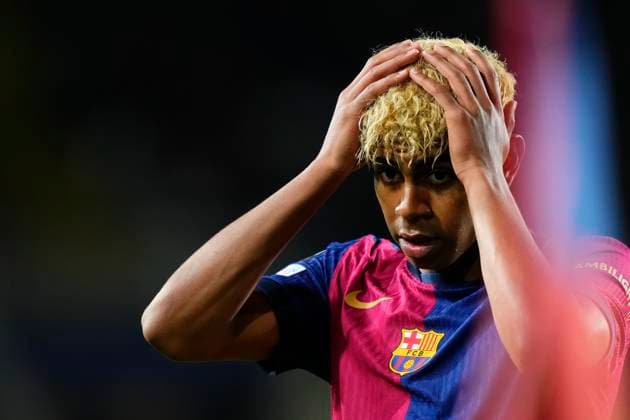 FC Barcelona, Barca v FC Internazionale Milano - UEFA Champions League 2024 25 Semi Final First Leg Lamine Yamal right winger of Barcelona and Spain during the UEFA Champions League 2024 25 Semi Final First Leg match between FC Barcelona and FC Internazionale Milano at Estadi Olimpic Lluis Companys on April 30, 2025 in Barcelona, Spain. Barcelona Madrid Spain  Copyright: xJosexBretonx originalFilename:bretonhernandez-fcbarcel250430_np4X0.jpg